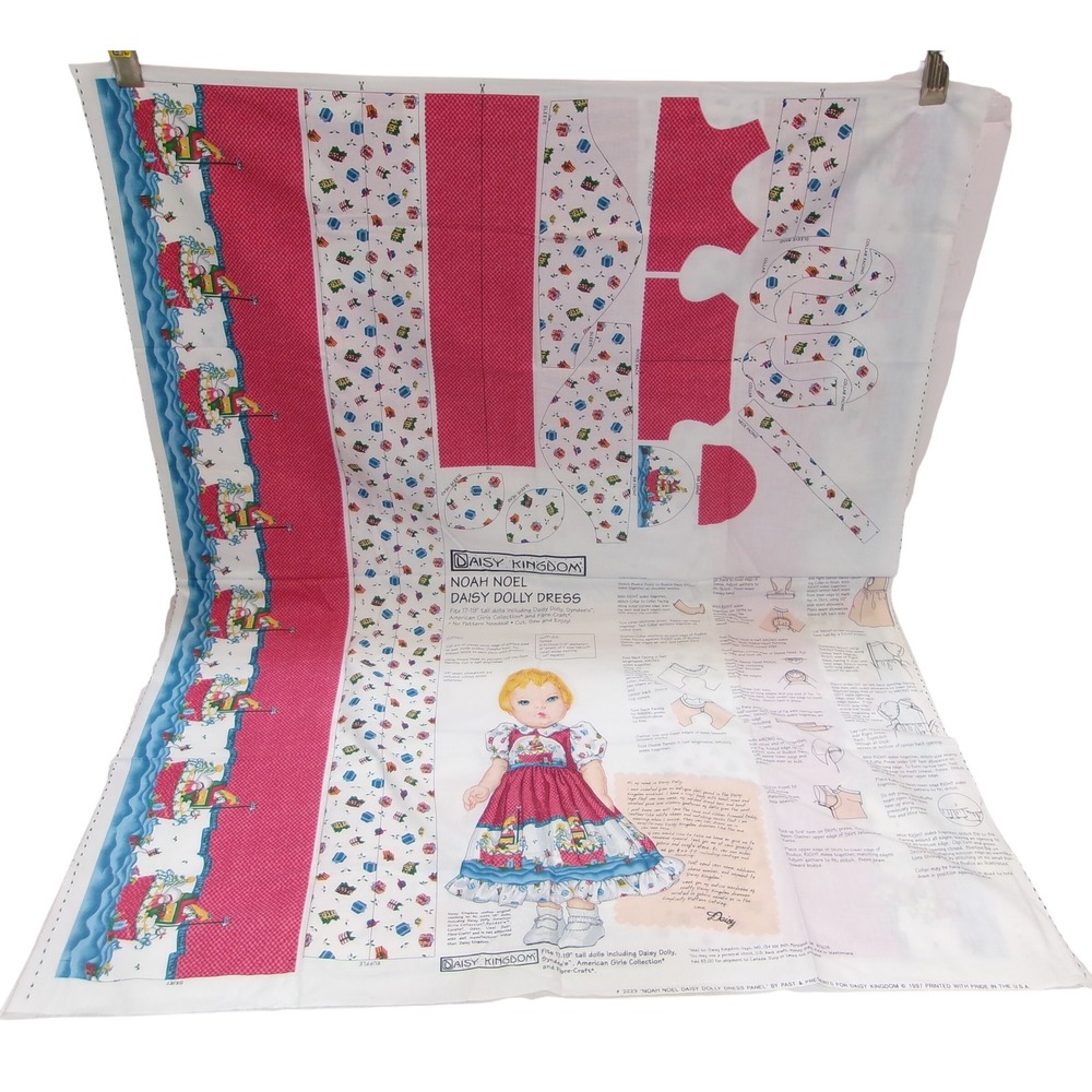 Daisy Kingdom Noah Noel Daisy Dolly Dress Cut & Sew Fabric Panel 1997 Christmas